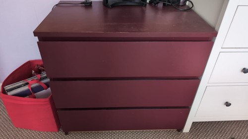 Ikea burgandy malm chest - chest, of