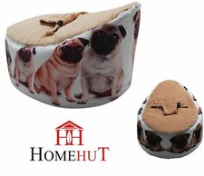 Baby Bean Bag Adjustable Harness Kids Toddler Chair PUG DESIGN Bouncer Chair