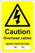 Caution overhead cables height