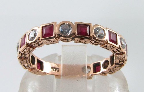 9ct rose gold ruby diamond - ruby,
