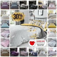 Duvet Cover Quilt Bedding Reversible With Pillowcase Set Single Double King Size