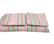 Sheridan Junior Girls Double Quilt Cover Set 2 Pillowcases Striped Gigham Pastel