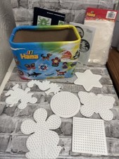 HAMA BEAD BOX WITH 7 X SHAPE BOARDS + PAPERS/INSTRUCTIONS