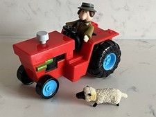 Postman Pat 2010 Farmer Alf Thompson Figure & Push Along Tractor & Sheep Figure