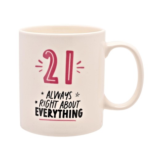 21st birthday mug pink - mug, number