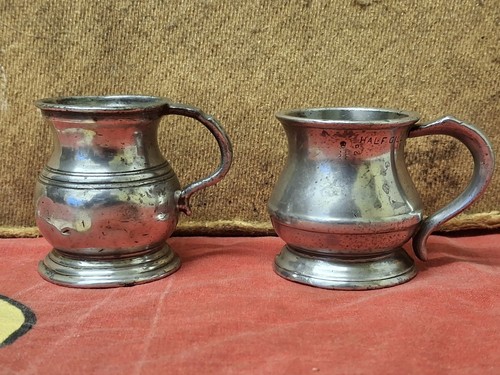 Antique 19thc pewter - 19thc, half