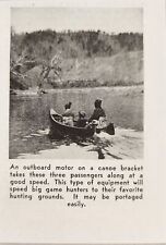 1939 Magazine Photo Outboard Motor on a Canoe Bracket 3 Passengers