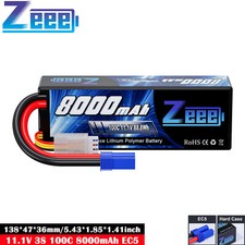 Zeee 11.1V 3S LiPo Battery 8000mAh 100C EC5 Hardcase for RC Car Airplane UAV FPV
