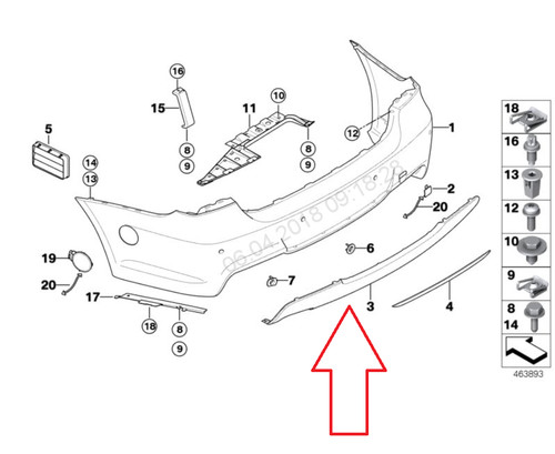 Bmw e90 rear bumper - 3,