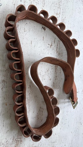 Leather 12g cartridge belt - leather,