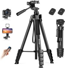 Nineigh 75" Camera Phone Tripod – Lightweight Stand with Carry Bag.