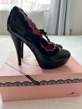 Fornarina Ladies Burlesque Style High Courts Patent Shoes Black Shiny Size 5