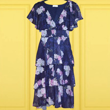 £95 QUIZ SZE 8 PURPLE FLORAL