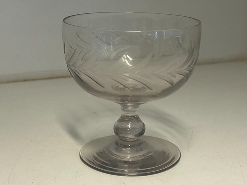 Etched glass antique - glass, edwardian