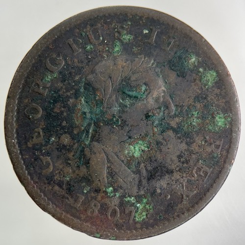 1807 george iii - 3rd, half-penny