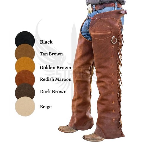 Men suede chaps - chaps, fringes