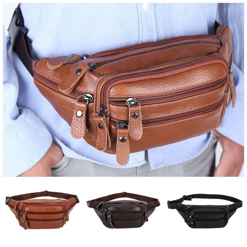 Bum bag cowhide leather fanny - cowhide,