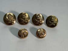 Genuine RAF issue brass uniform buttons Kings Crown/Tudor Crown set of 6