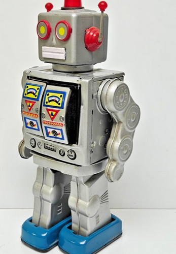 Vintage tinplate robot toy - robot,