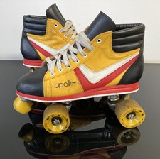 Vintage Red Stone Apollo Size 7 Quad Roller Disco Skates 1980’s Rare Working