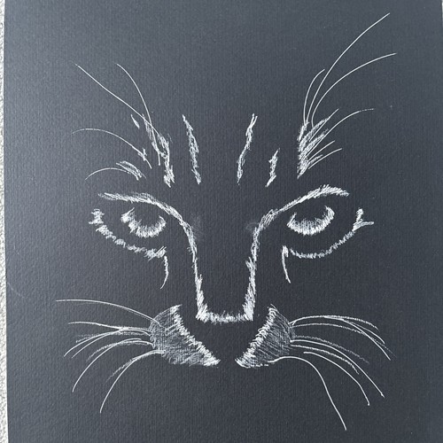 Original abstract painting - original, cat