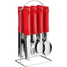 24PC RED  STAINLESS STEEL