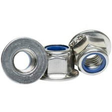 M4 M5 M6 M8 M10 M12 A2 STAINLESS STEEL FLANGED NYLOC NUTS FLANGE NUTS DIN 6926