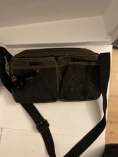 Kipling Khaki Taupe Crossbody Shoulder Bag Multiple Compartments