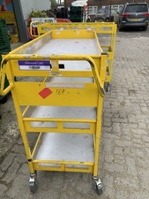 Yellow Heavy Duty 4 Wheel Order Picking Trolley With 3 Shelves