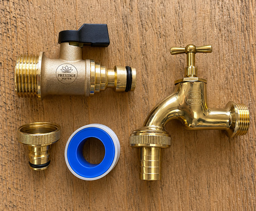 Water butt brass tap bottom - brass, &
