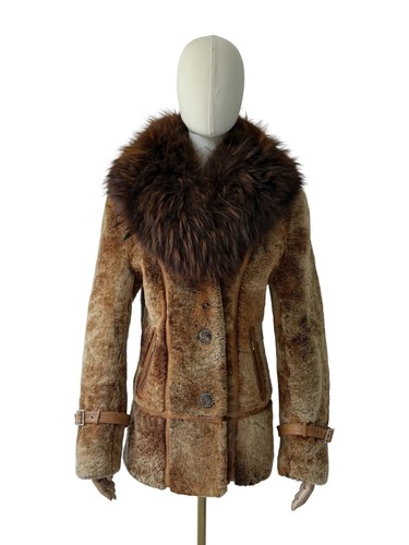 Women brown real sheepskin - brown,