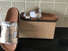 dune ladies metallic sandals