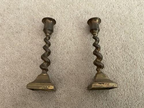 Pair small vintage brass - pair,
