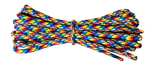 Rainbow laces 5mm round - rainbow,