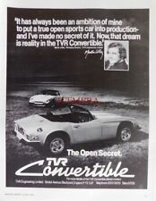 TVR 'Convertible' Sports Car ADVERT Original Vintage 1978 Print Ad E05/24