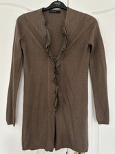 Marccain silk & cashmere brown longer length cardigan N2 UK 10