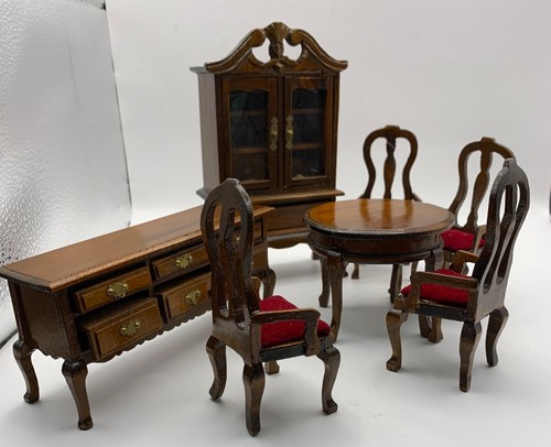 Dollhouse miniature mahogany - dollhouse,