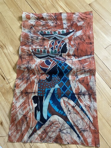 African batik fabric panel - african,