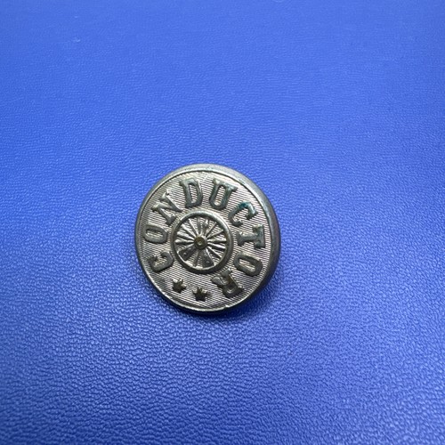Vintage conductor button metal - button,