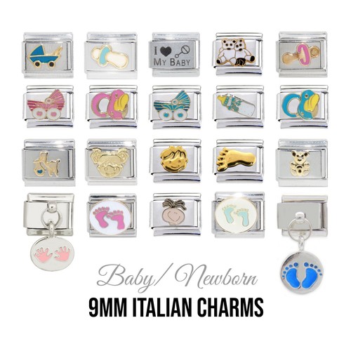 Baby newborn 9mm italian charm - baby,