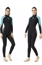 Wetsuits Women's 3mm Premium Neoprene Full Sleeve Dive Skin Spearfishing XL Blue