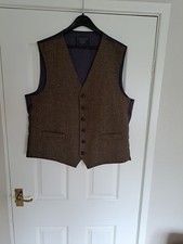 New Lloyd Attree & Smith Men Smart Brown tweed Waistcoat XL 48 chest NWOT