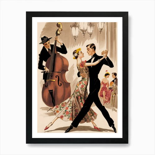 Tango dancers art print - 1,