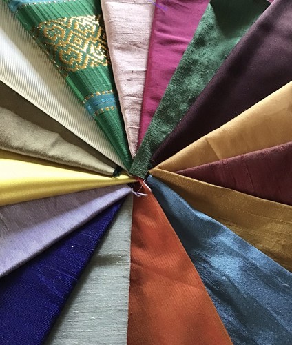 100 silk remnants 16 jewel - silk,
