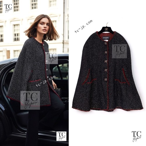 Chanel cape coat - black, red
