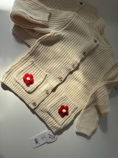 Cream Cardigans Girls Whit Red