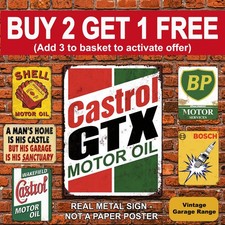 Garage Metal Wall Sign Vintage Retro Tin Plaque Man Cave Pub Home Decor Oil