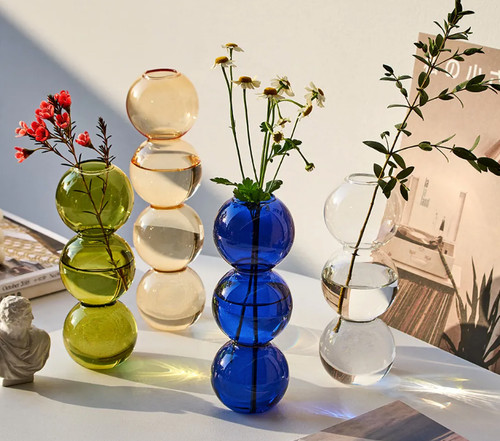 Coloured glass bud vase bubble - coloured,