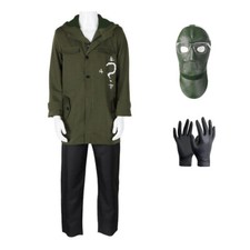 Adult Deluxe The Riddler Fancy Dress Complete Superhero Costume Super Villain
