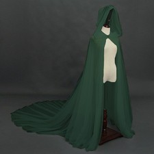 Women Gothic Hooded Cloak Bridal Cloak Chapel Wedding Tulle Elf Gothic Cape